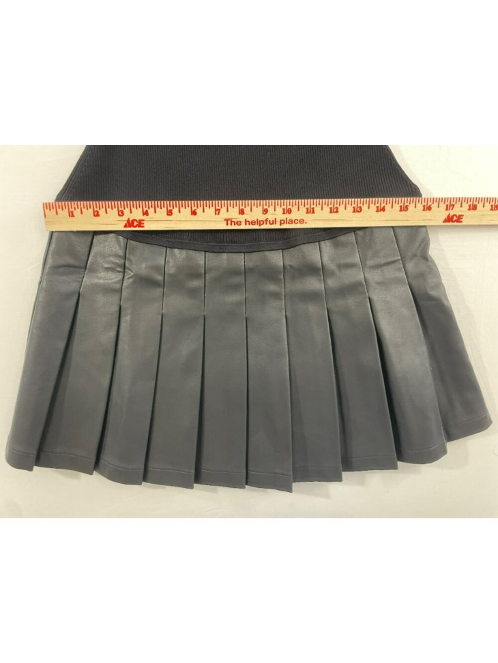 Milly Leather Pleated Skirt Knit Dress Black Sleeveless Ribbed Mock Neck Size P - Picture 10 of 13